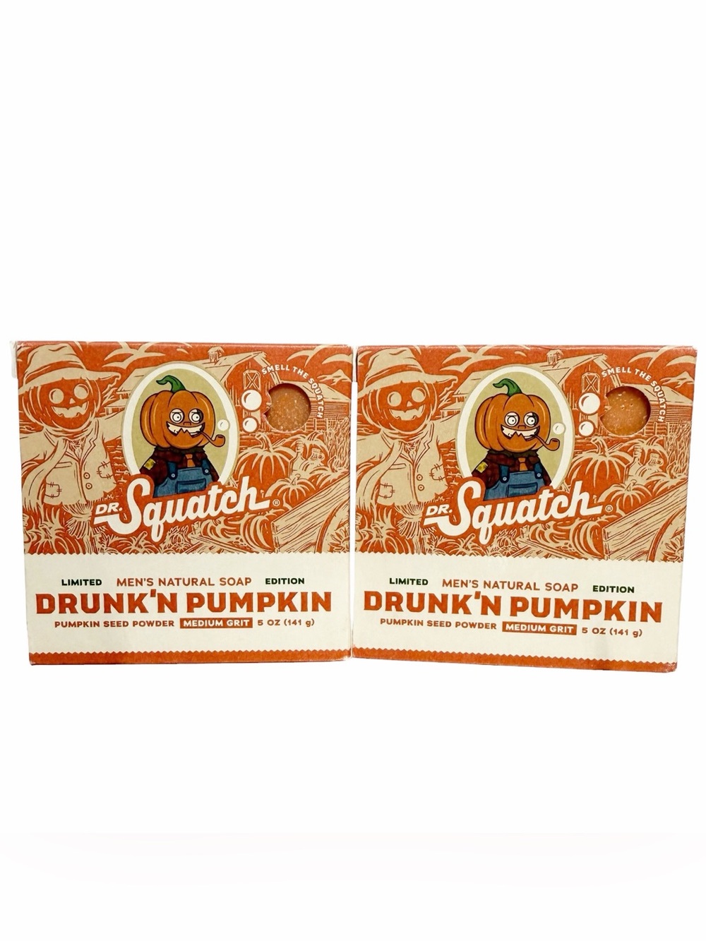 {Set of 2} DR. SQUATCH Halloween Limited Edition DRUNK'N PUMPKIN Bar Soap NEW